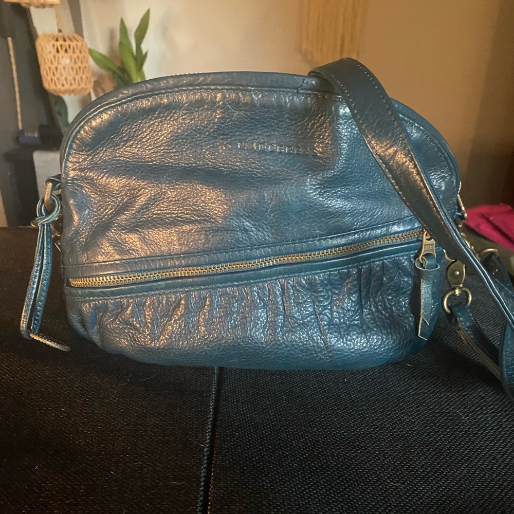 Teal Leather Crossbody Bag